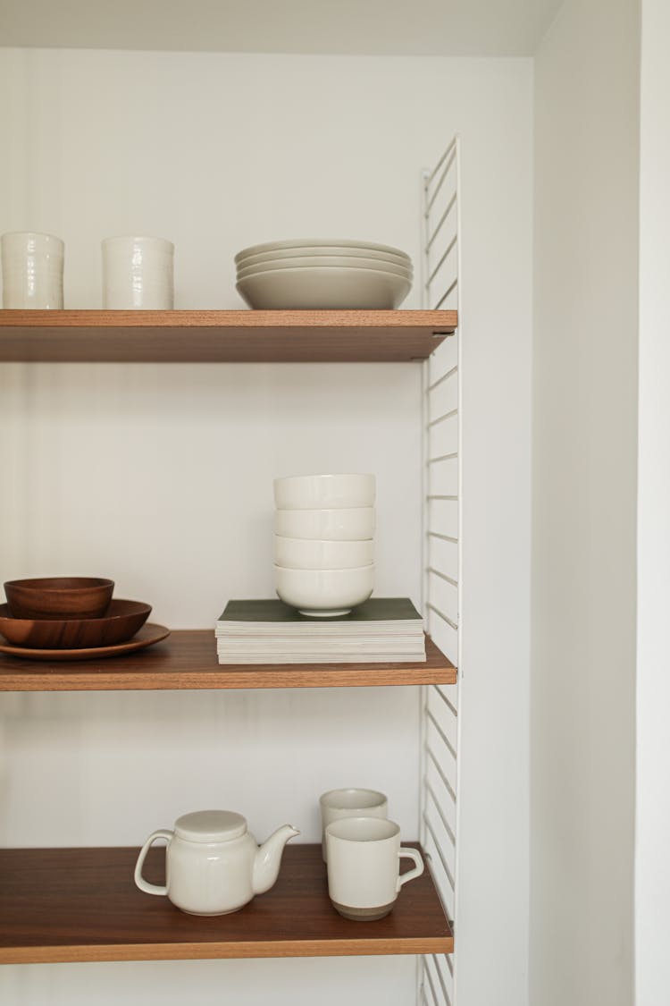 Kitchen Shelves With Flatware