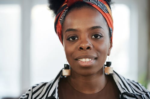 Woman Wearing Headscarf Smiling