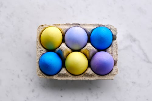Close-Up Photo of Colored Eggs