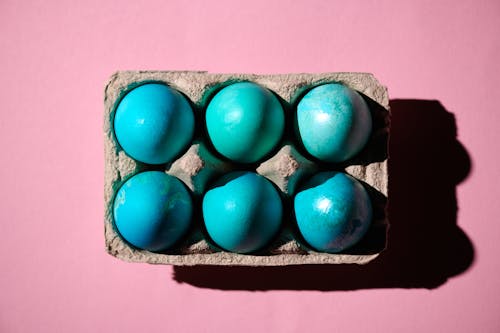 Close-Up Photo of Blue Eggs