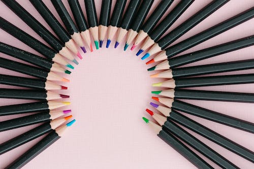 Sharpened Colored Pencils in Close Up Photography