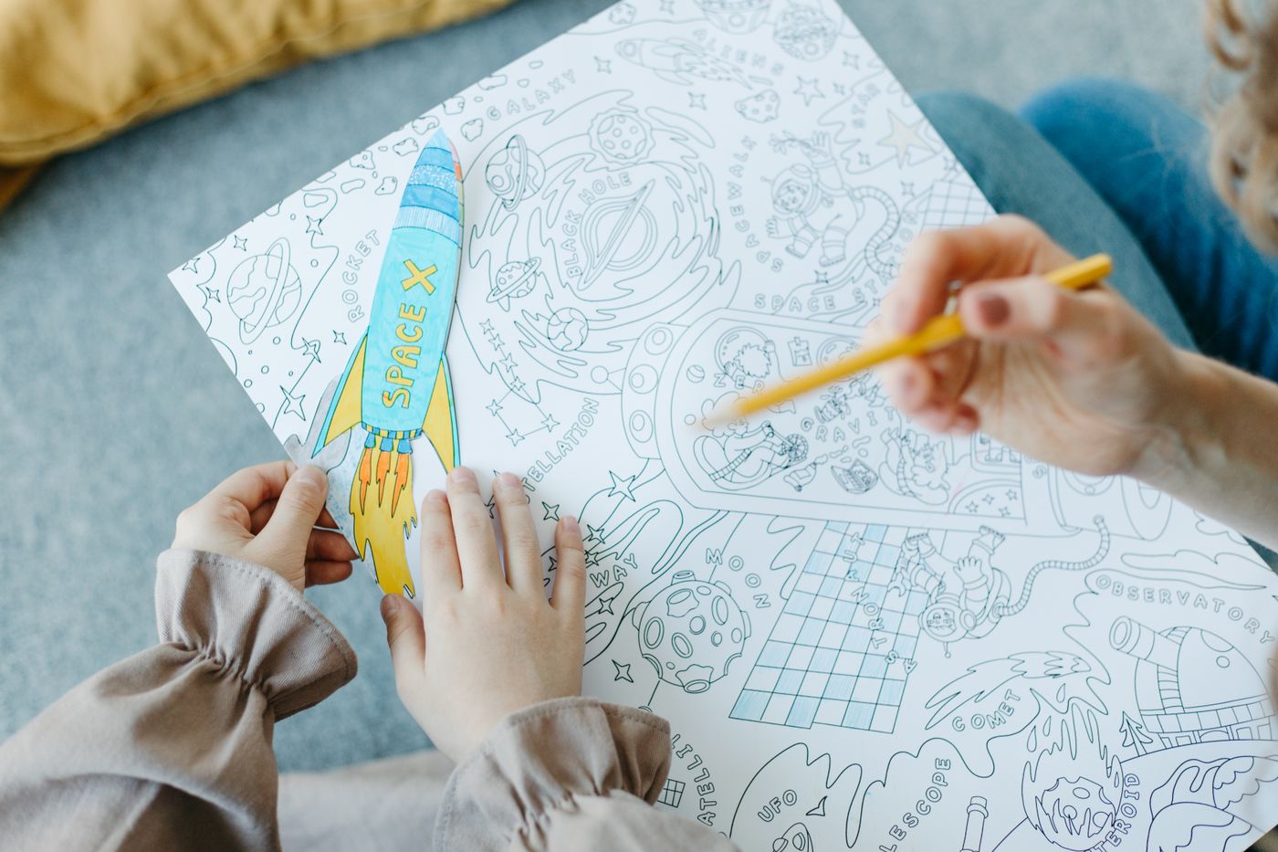 Family enjoying an interactive activity together