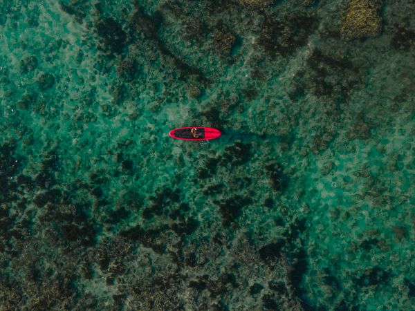 BOTE Rackham Aero inflatable fishing SUP on calm water