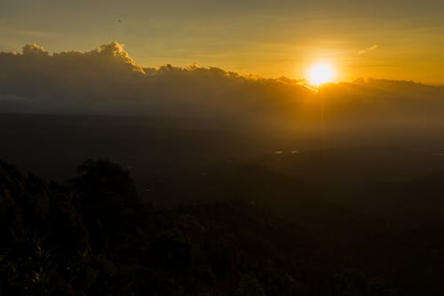 Beautiful Sunset Over the Clouds