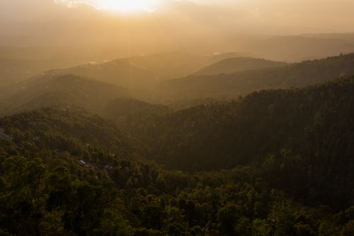 Sunset over Mountains Nature Landscape · Free Stock Photo