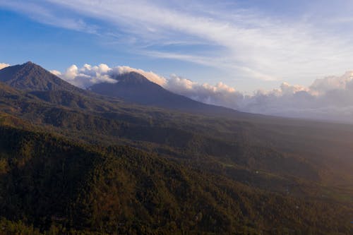 A Scenic View of Tree Covered Mountains