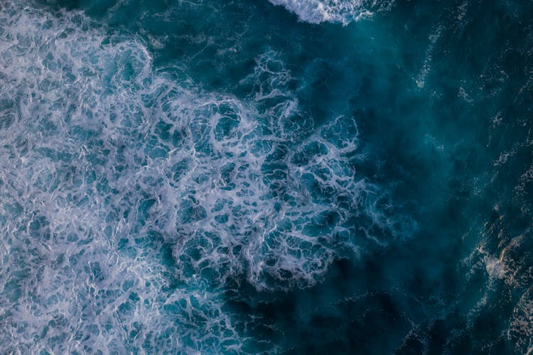 Bird's-Eye View Of A Blue Ocean