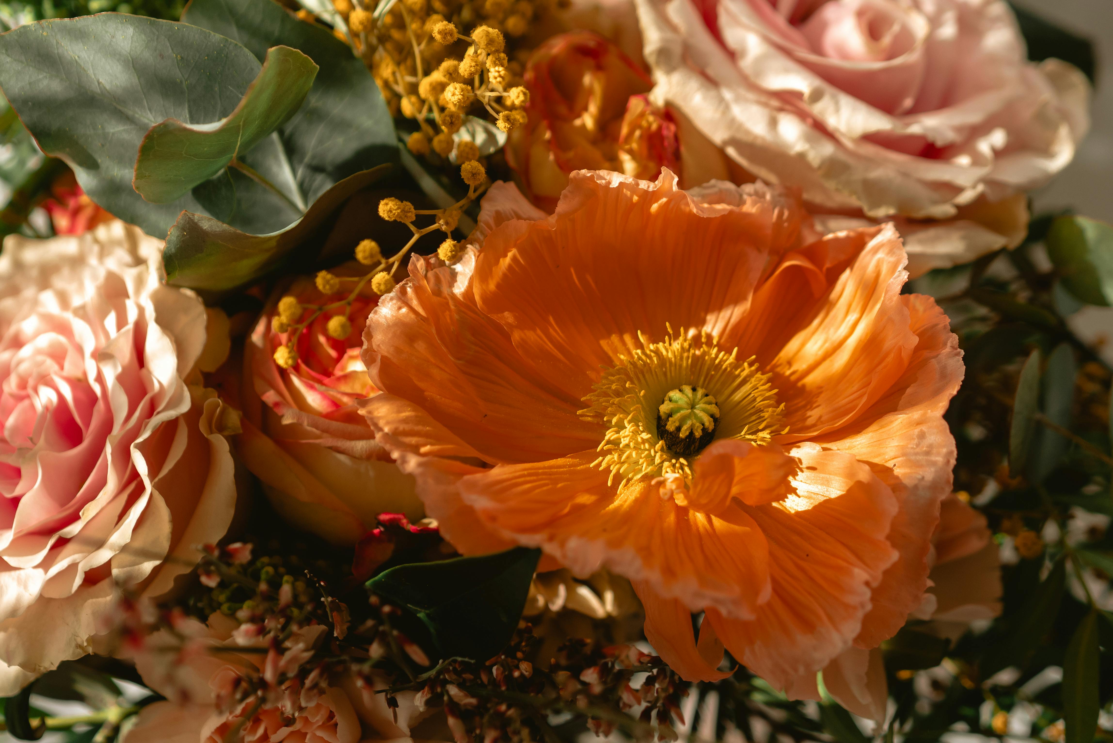 colorful floral bouquet arrangement - floral midi dress