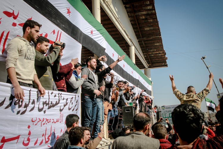 Crowd Protesting In Syria