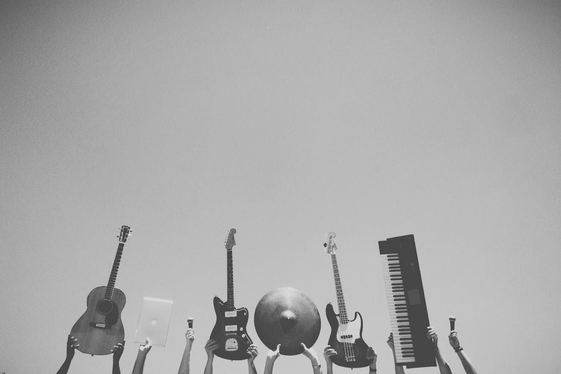 Grayscale Photography of Music Instrument