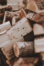 Brown and White Wooden Logs