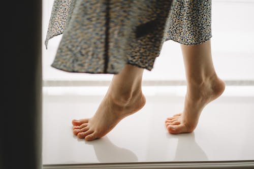 Close up of a Woman on Tiptoes