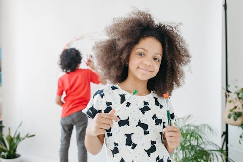 Foto profissional grátis de alegre, cabelo afro, filhos