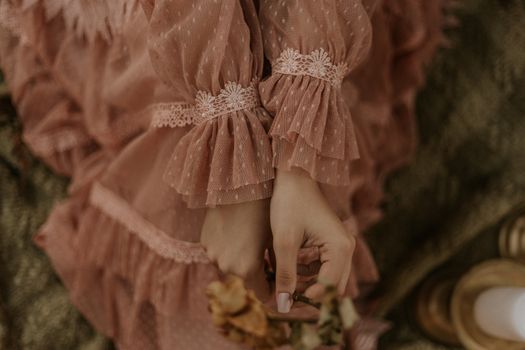Close up of Pink Dress Frills