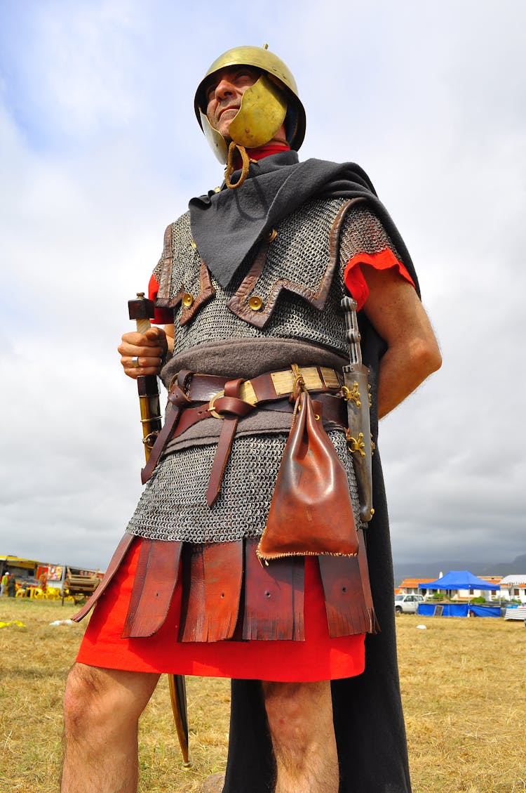 Man Dressed In Medieval Armor