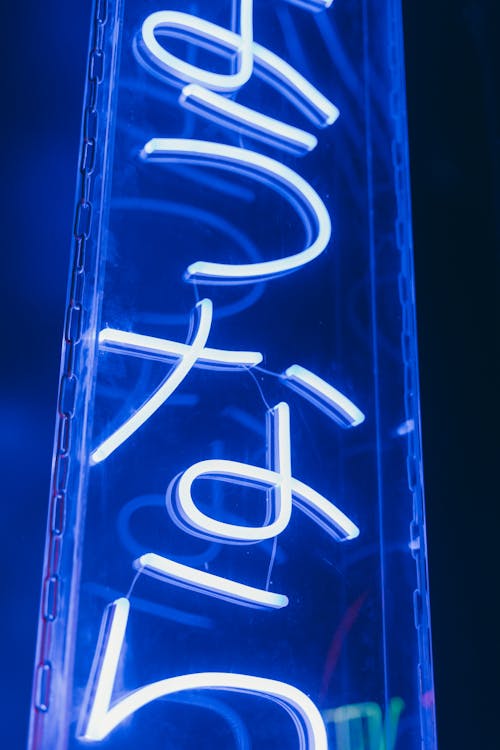 Blue and White Neon Light Signage · Free Stock Photo