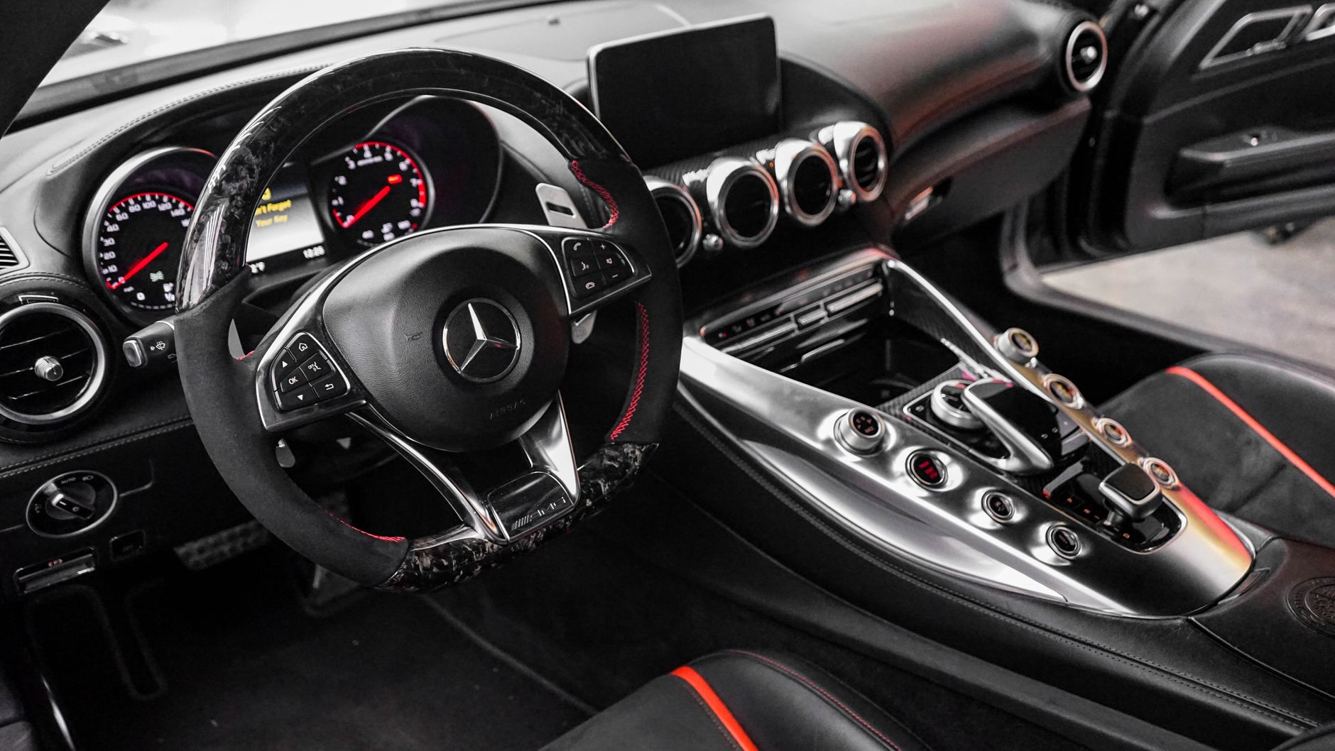 Explore the modern, luxurious interior of a Mercedes-Benz with advanced technology and sleek design.