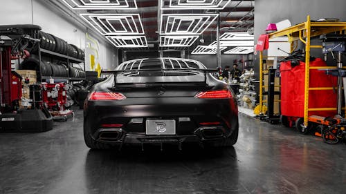 Free 2019 Mercedes-Benz AMG GT S Parked on a Garage Stock Photo