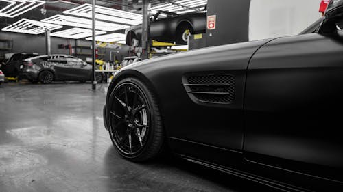 Black Car in a Motor Shop