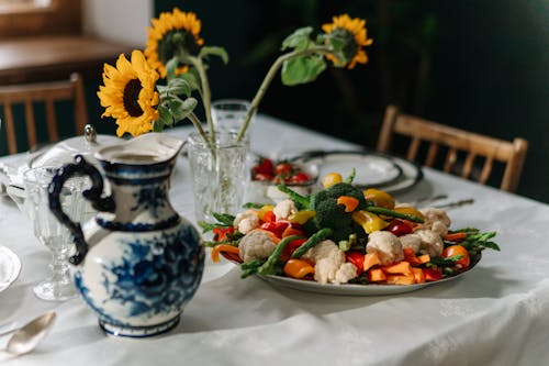 Free Healthy Vegetable Meal on the Table Stock Photo