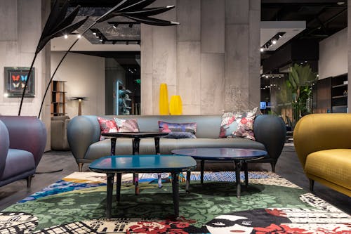 Stylish furniture in modern living room