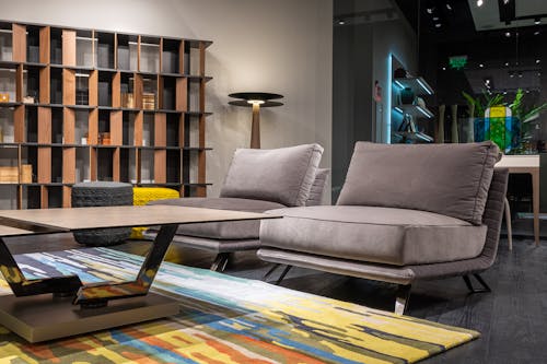 Contemporary apartment interior design with stylish furniture