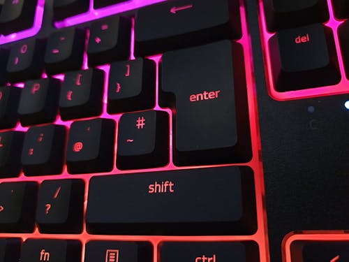 Free stock photo of colourful, enter, gaming keyboard