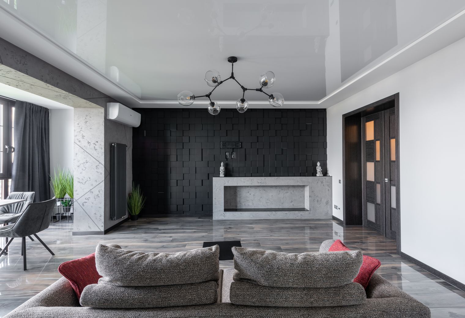 Wallpapering in Shirley — clean edges cut in around trim and sockets