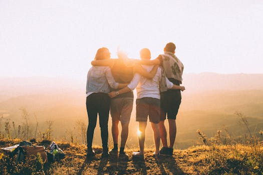 Free stock photo of dawn, mountains, sunset, people