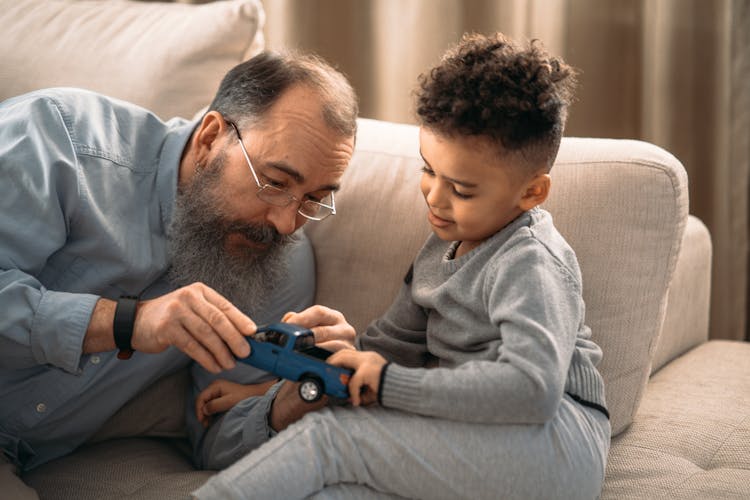 Grandpa Playing With His Grandchild