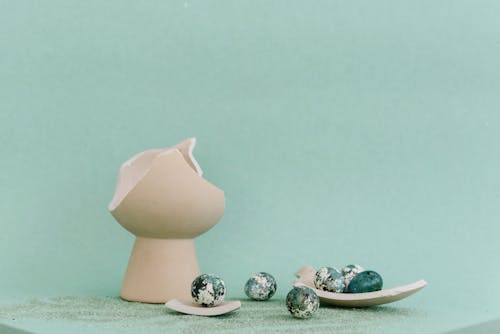 Imagine de stoc gratuită din ceramică, fundal verde, ouă