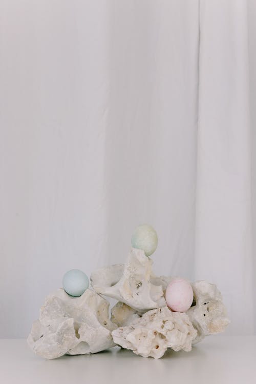 Eggs on White Rocks