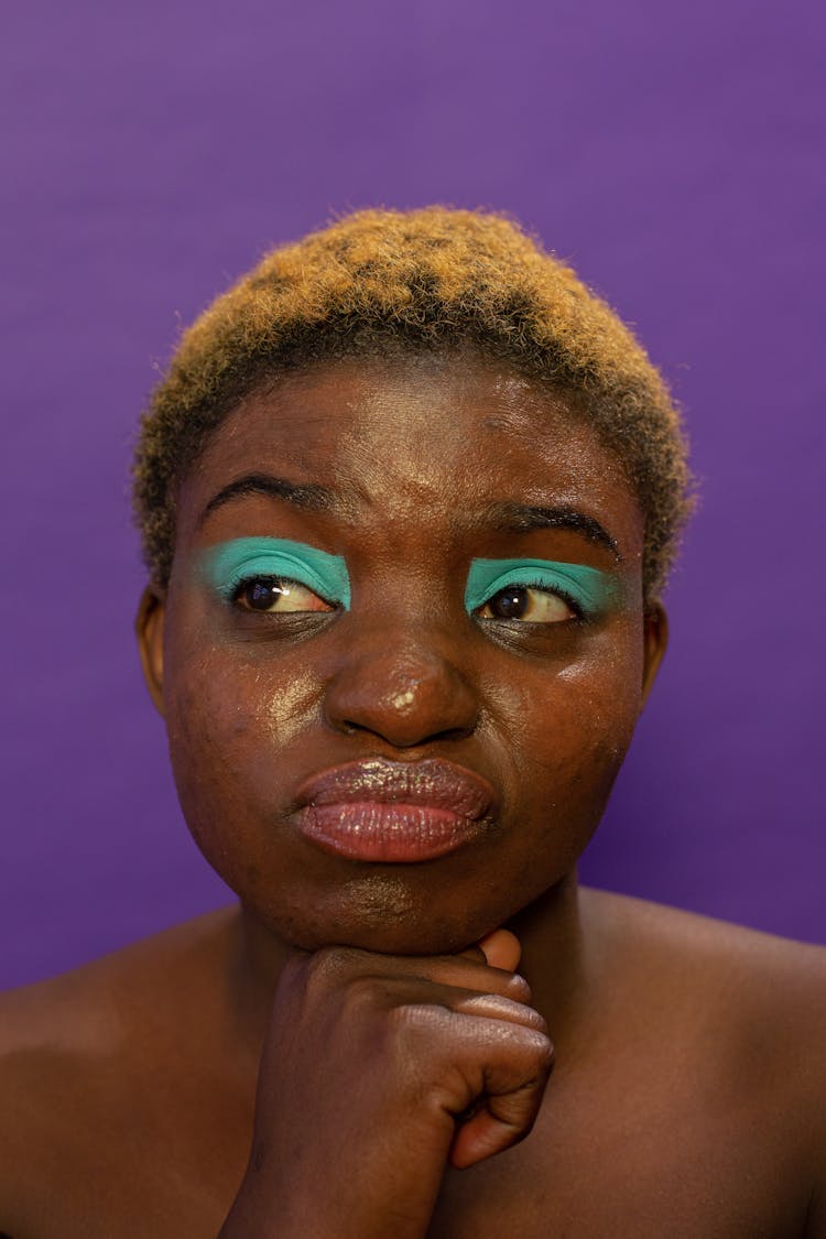 Black Woman With Bright Makeup