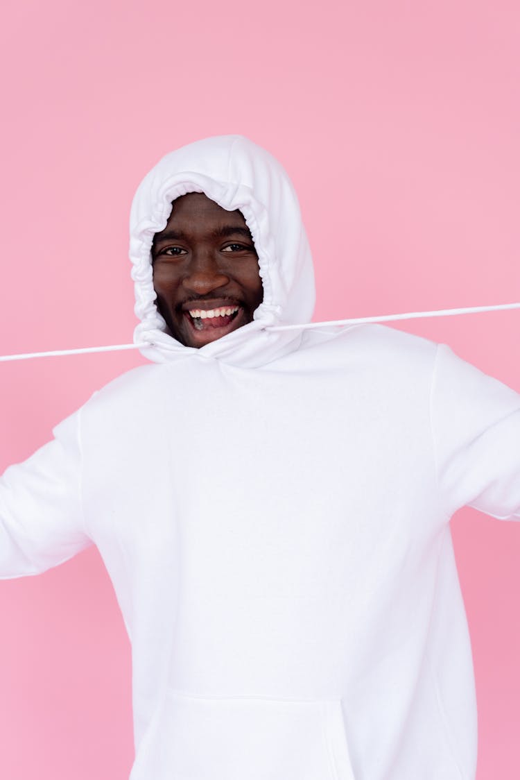 Playful Black Man Having Fun In Studio