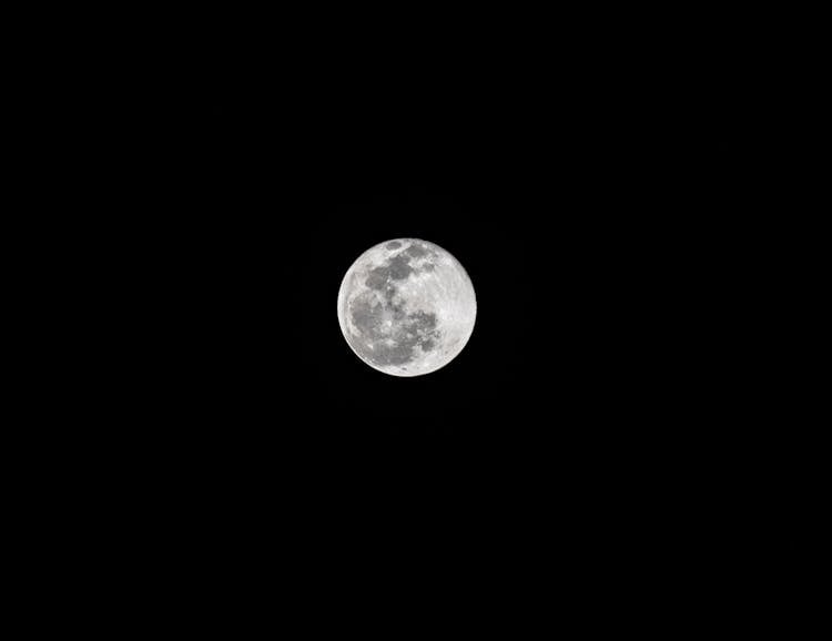 Full Moon In Dark Night Sky