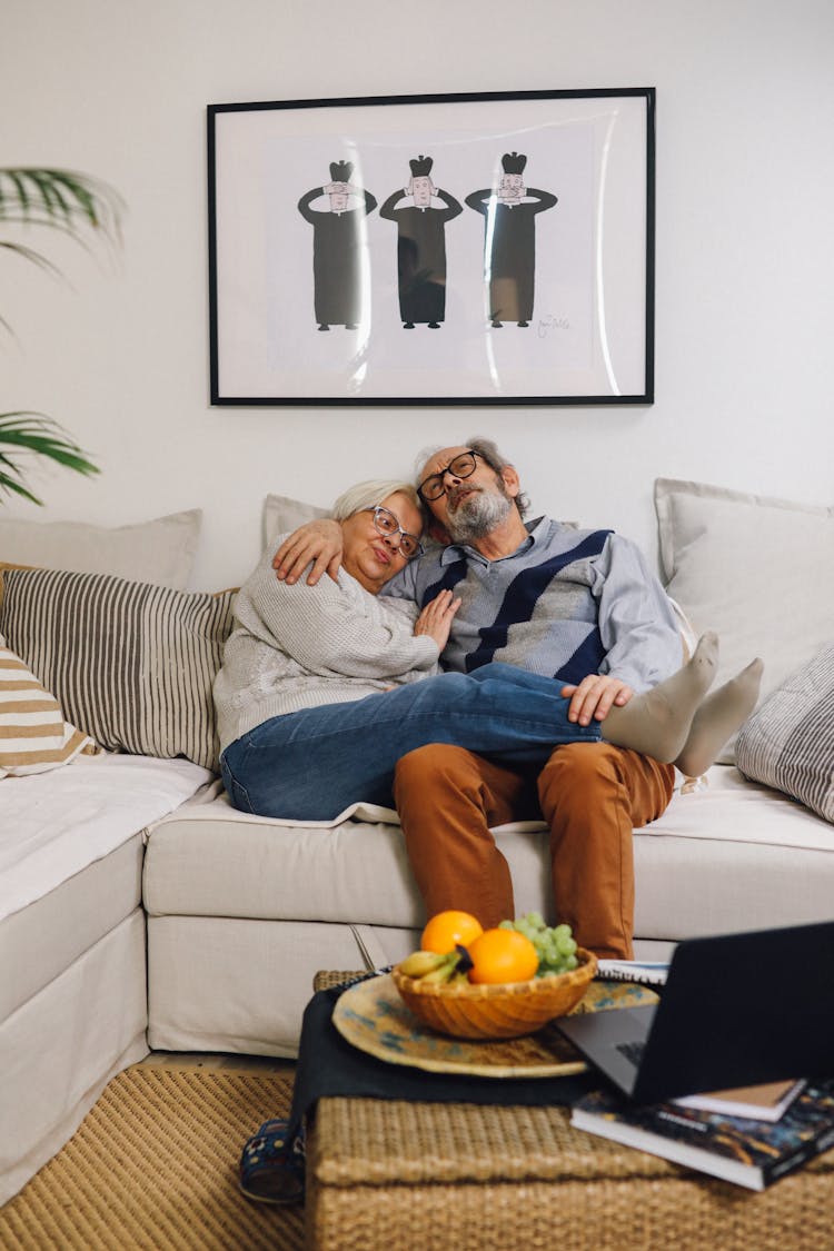 
An Elderly Couple On A Couch