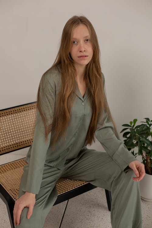 Free A Woman Wearing Pajamas Stock Photo