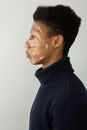Side View of a Man Wearing Facial Mask