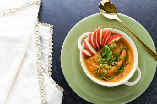 Close-up of Puree in Plate on Table