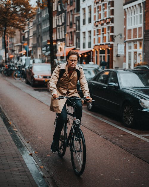 A Man Riding a Bicycle 