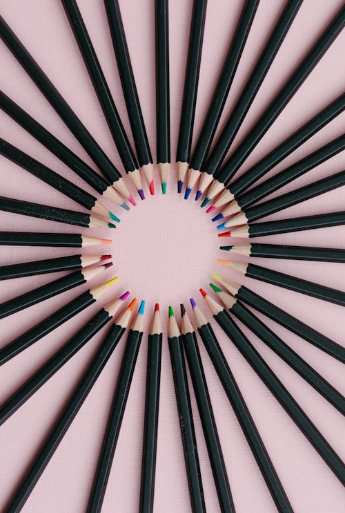Close-up Shot of Colored Pencils