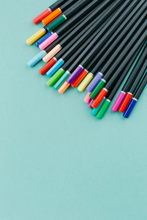 Close-up Shot of Colored Pencils