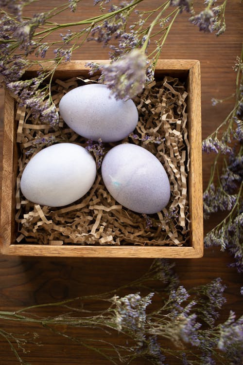 Free White Eggs in Brown Wooden Box Stock Photo