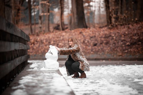 Gratuit Photos gratuites de bonhomme de neige, femme, froid Photos