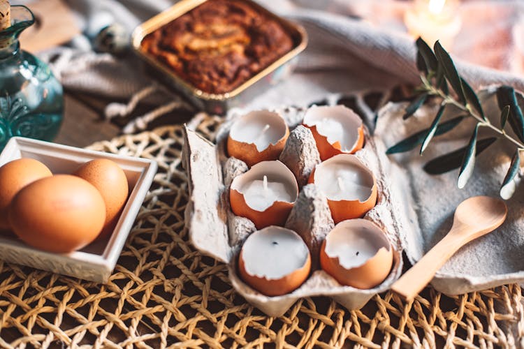 Kitchen Spoon, Eggs And Cake