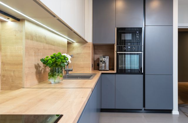 Microwave oven and kitchen electric appliances in showroom