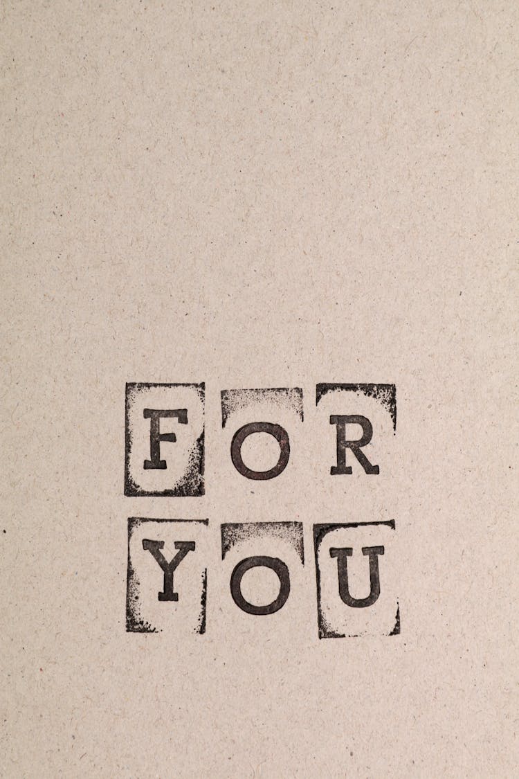 A For You Note On Gray Paper