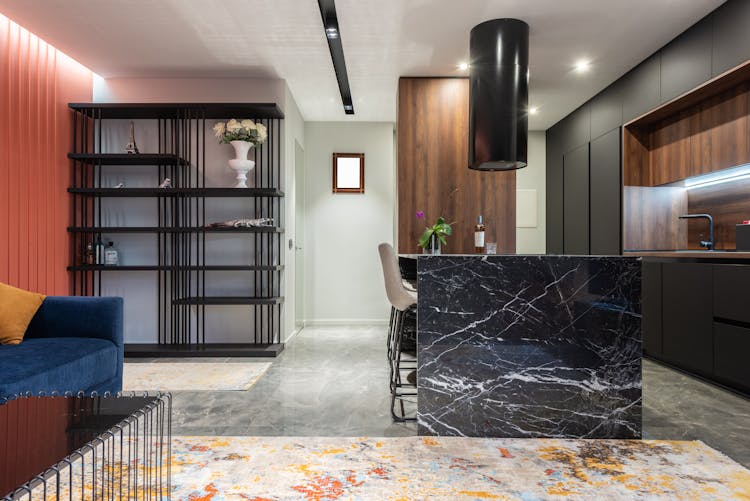 Modern Kitchen And Room Interior In Light House