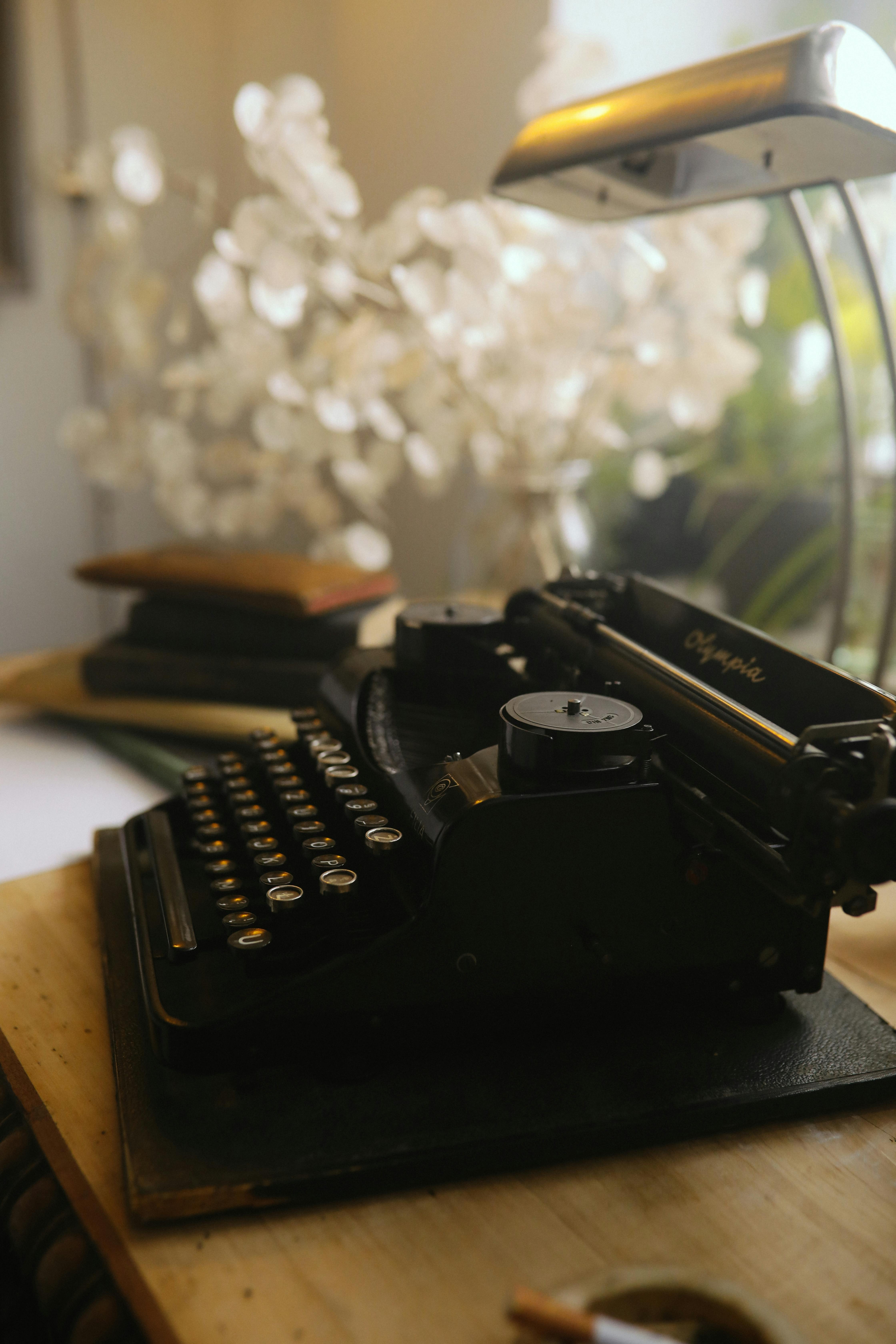 close up shot of vintage typewriter