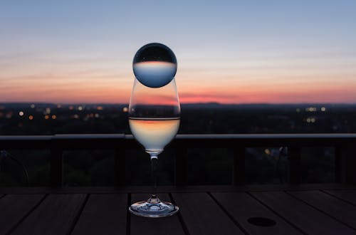 Kostnadsfri bild av glas vin, solnedgång